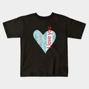 Blue heart. I love you Kids T-Shirt